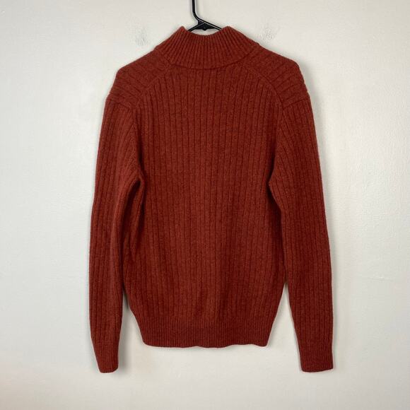 Banana Republic Wool Blend Henley Sweater Gifting Wide Ribbed Red Size Large - Picture 6 of 11